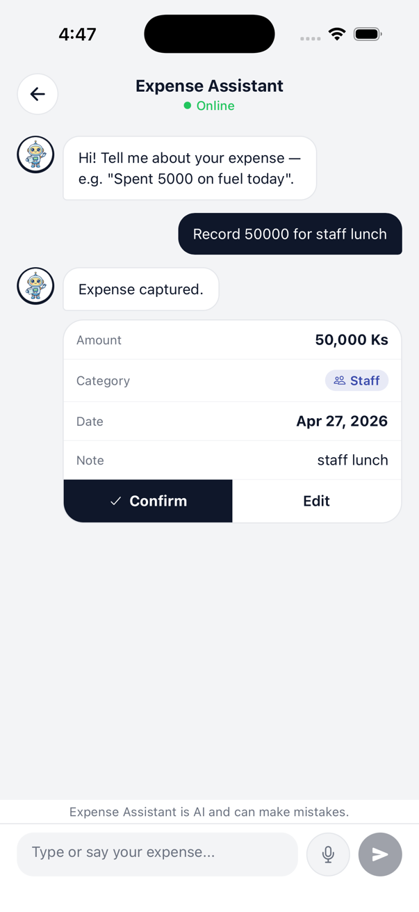 AI expense assistant