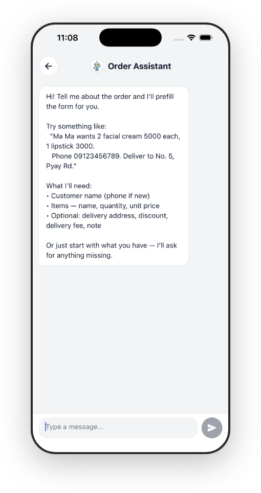 Order Assistant Screen